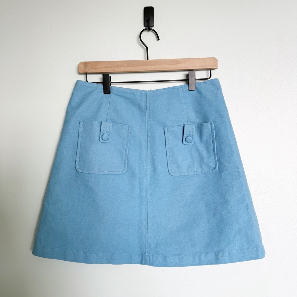 Boden Powder Blue Cotton Blend Cambridge Skirt